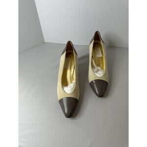 Vintage Apart Brown And Beige Dress Shoes Heels Size 10